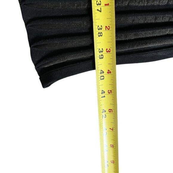 Nellie Partow SS 2015 Black ribbed sheath slip pencil midi dress 3/4 sleeve Sz M - Picture 9 of 12